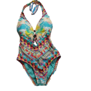 Bar III Aqua/Pink One Piece Swimsuit Sz XS